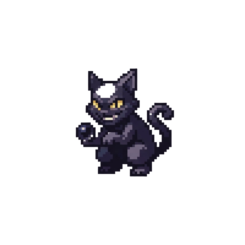 Sneaky Mischief with a Grinning Shadowy Cat