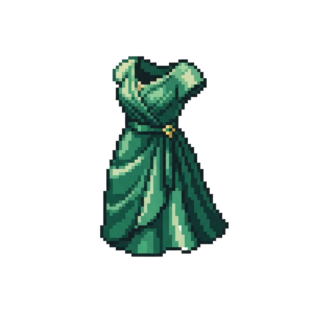 Emerald Silk Dress