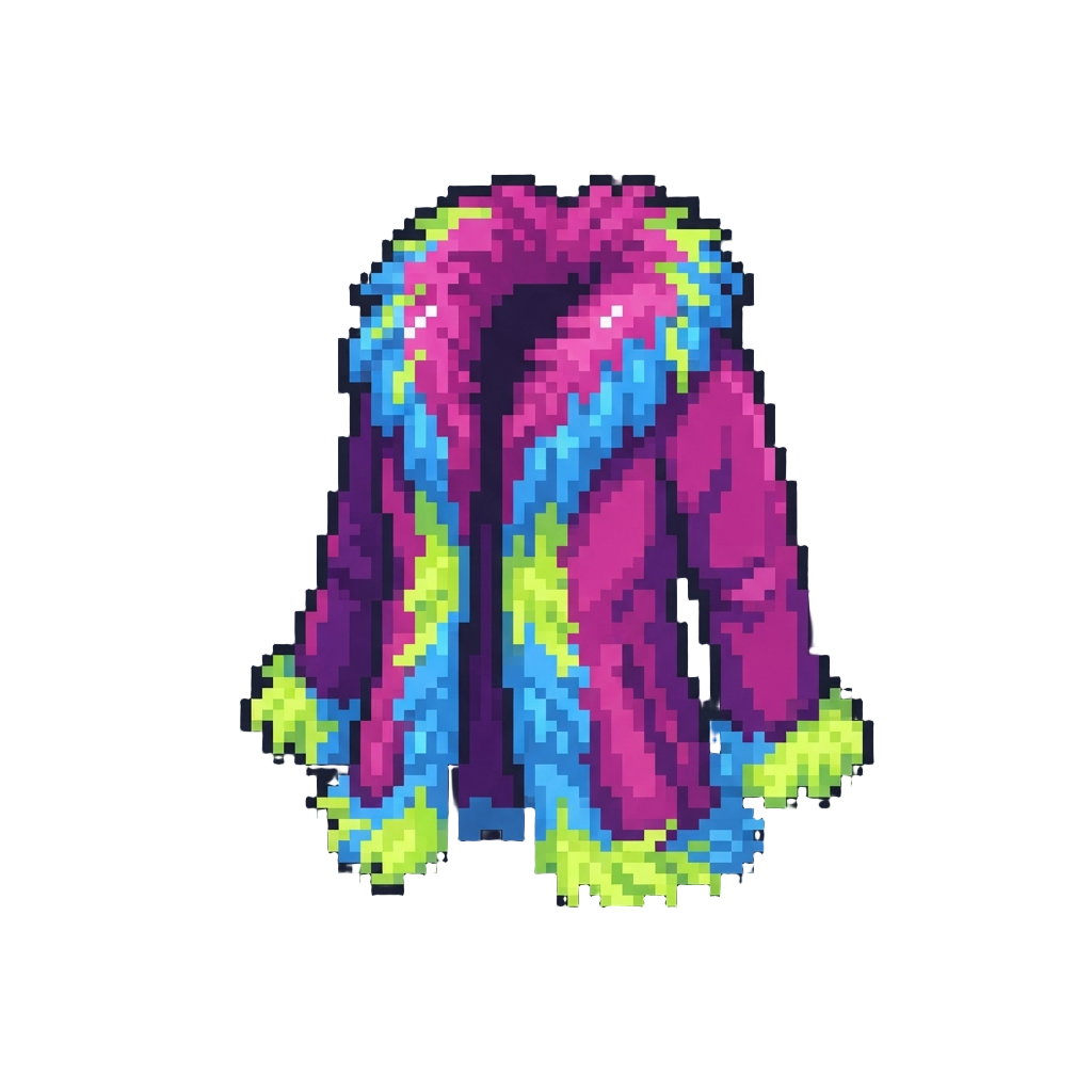 Neon Feather Boa Coat