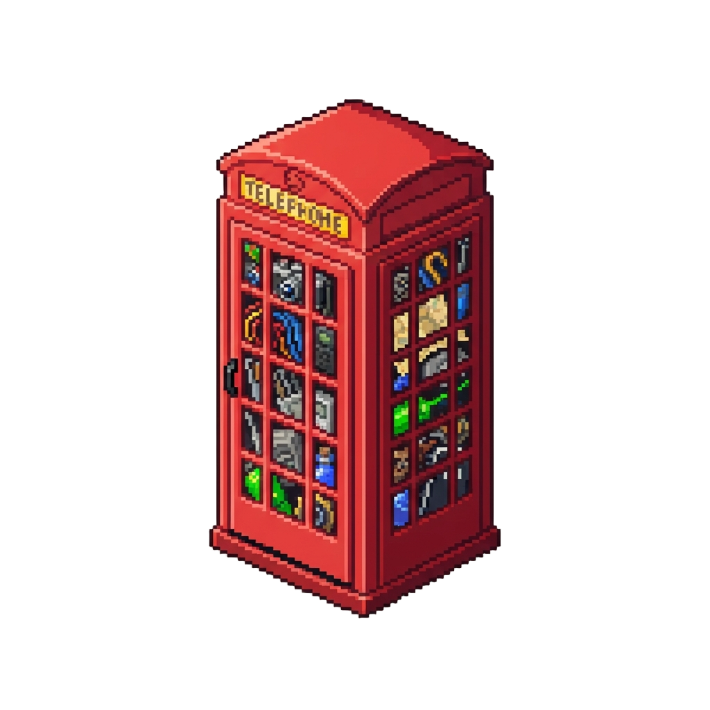 A Retro Red Telephone Booth Packed with Whimsical Spy Gadgets