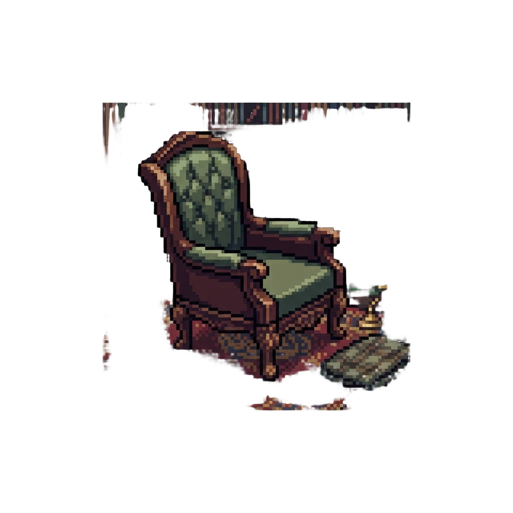 A Luxurious Victorian Library with Mahogany Armchairs