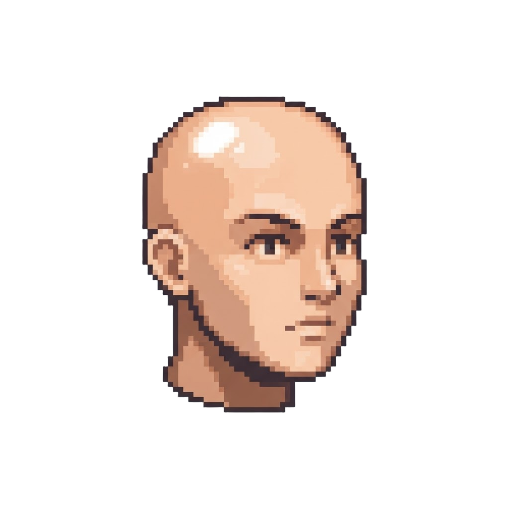 A Totally Bare Bald Head Gleaming Under the Spot Light