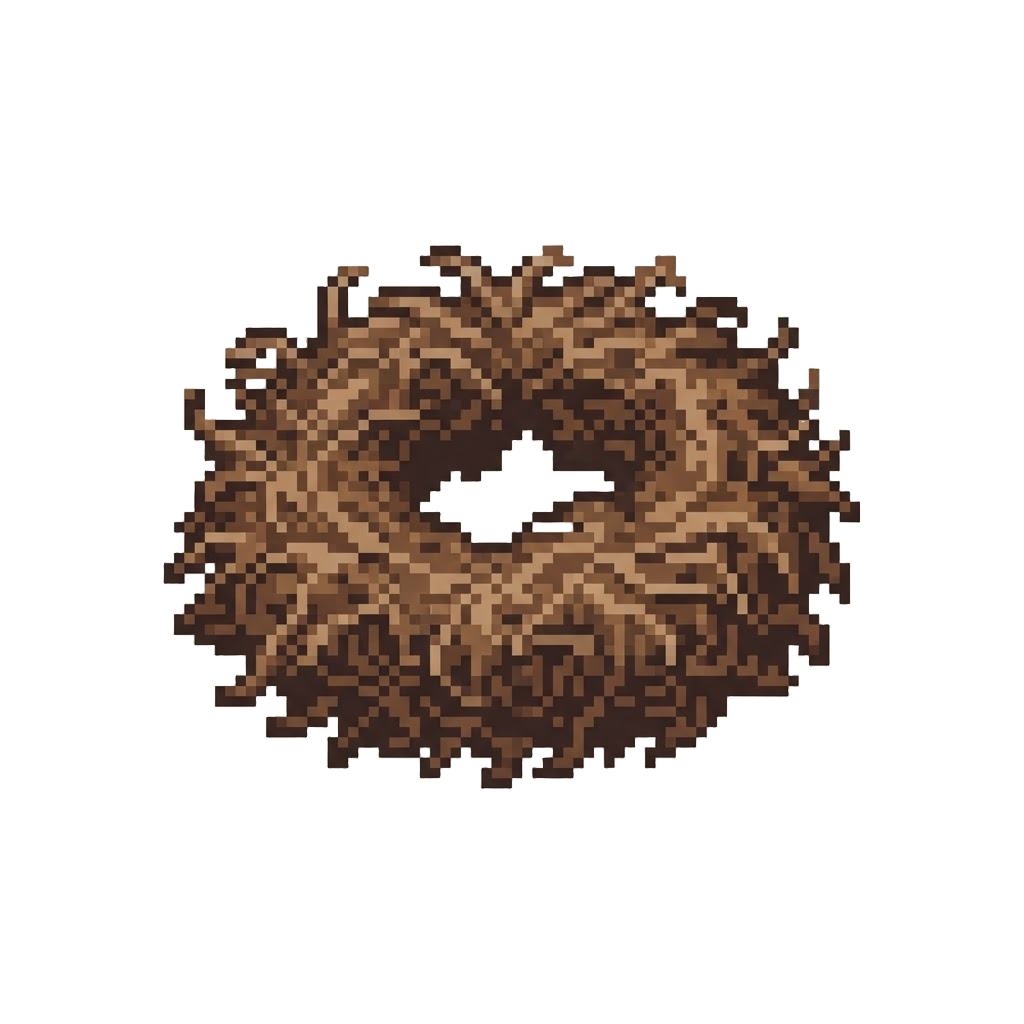 A Flat Frizzy Nest Haircut with a Visible Gap