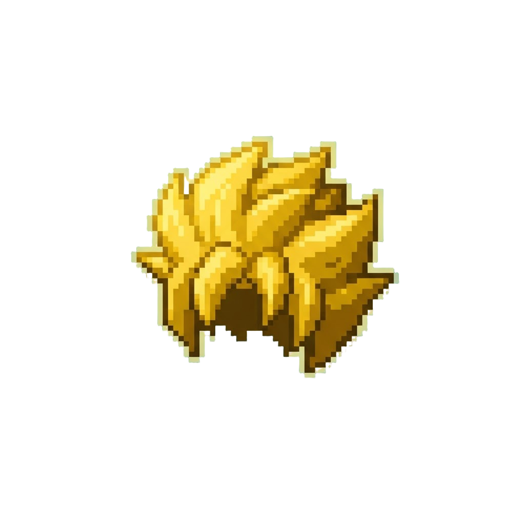A Glowing Golden Anime Protagonist Spike Hair