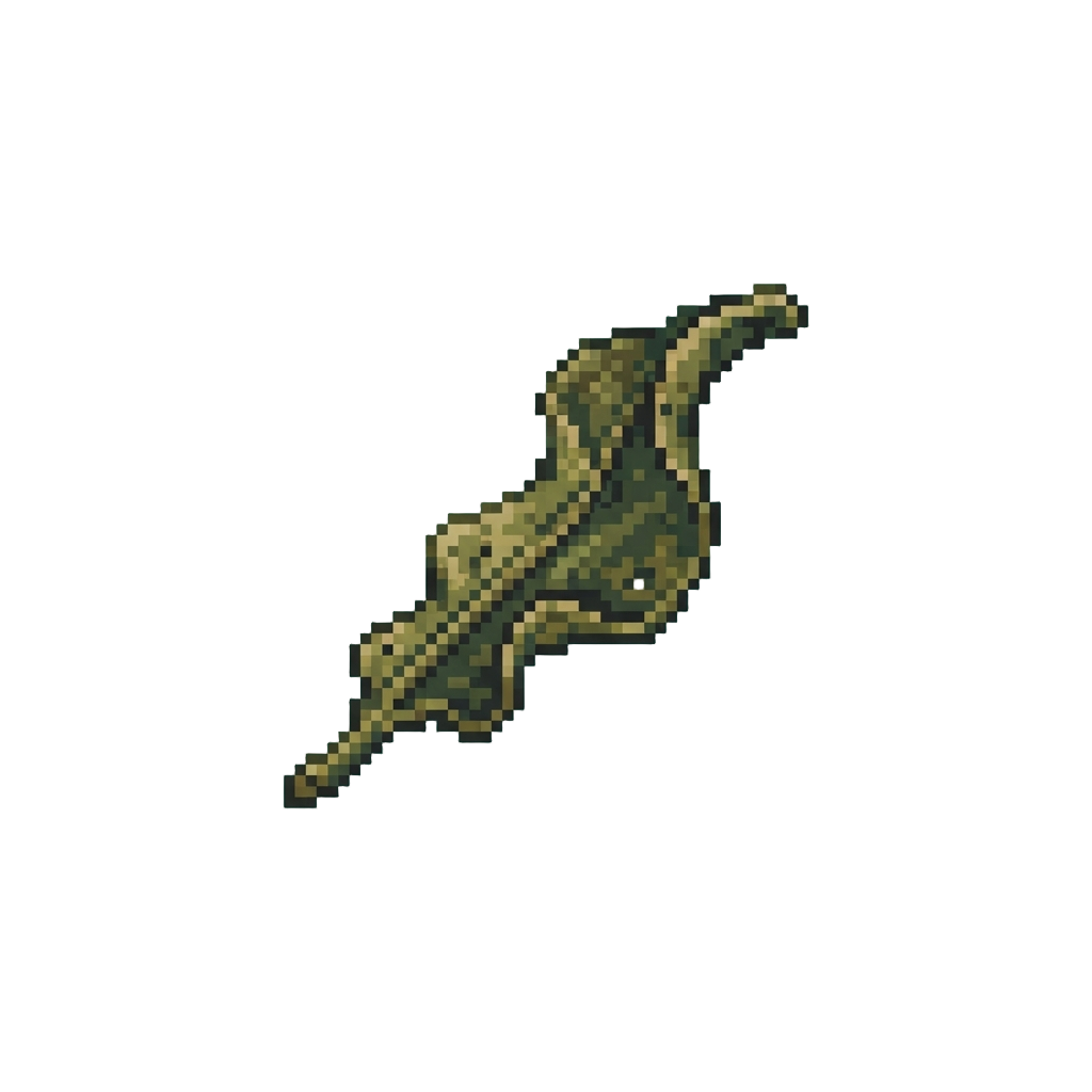 A Single Dried Kelp Leaf