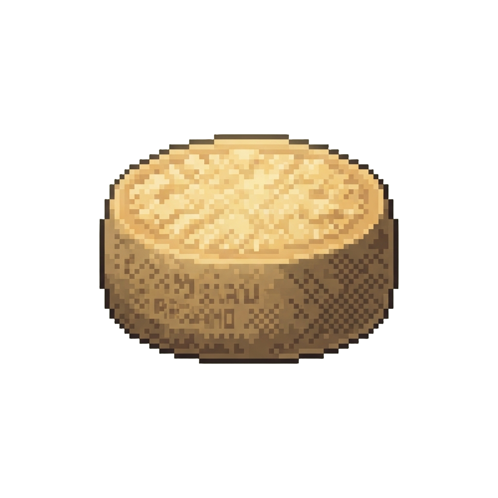 A Glowing Full Wheel of Aged Parmesan