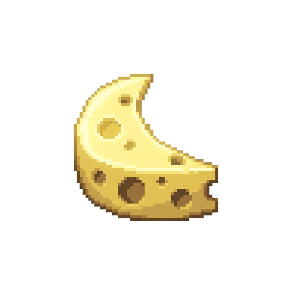A Thin Crescent Slice of Glowing Swiss Cheese