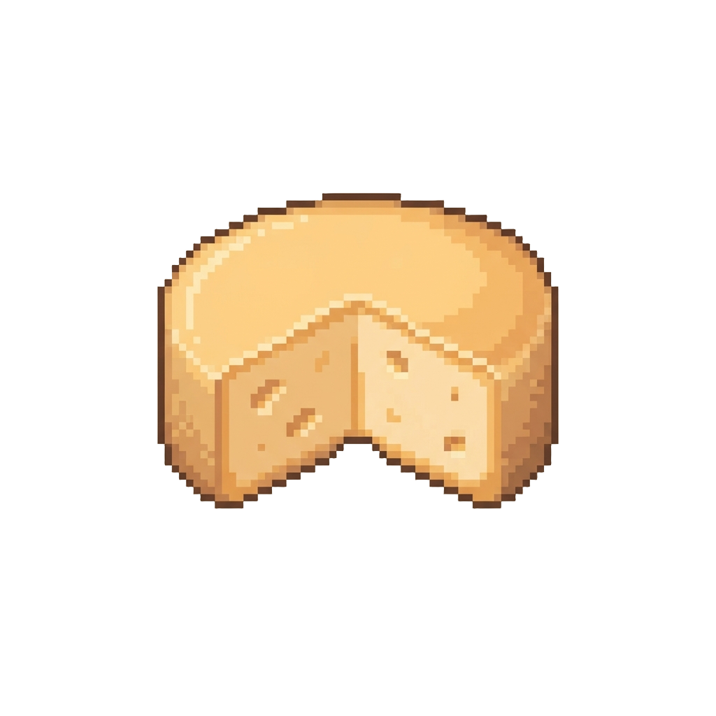 A Half Moon of Creamy Gouda Cheese