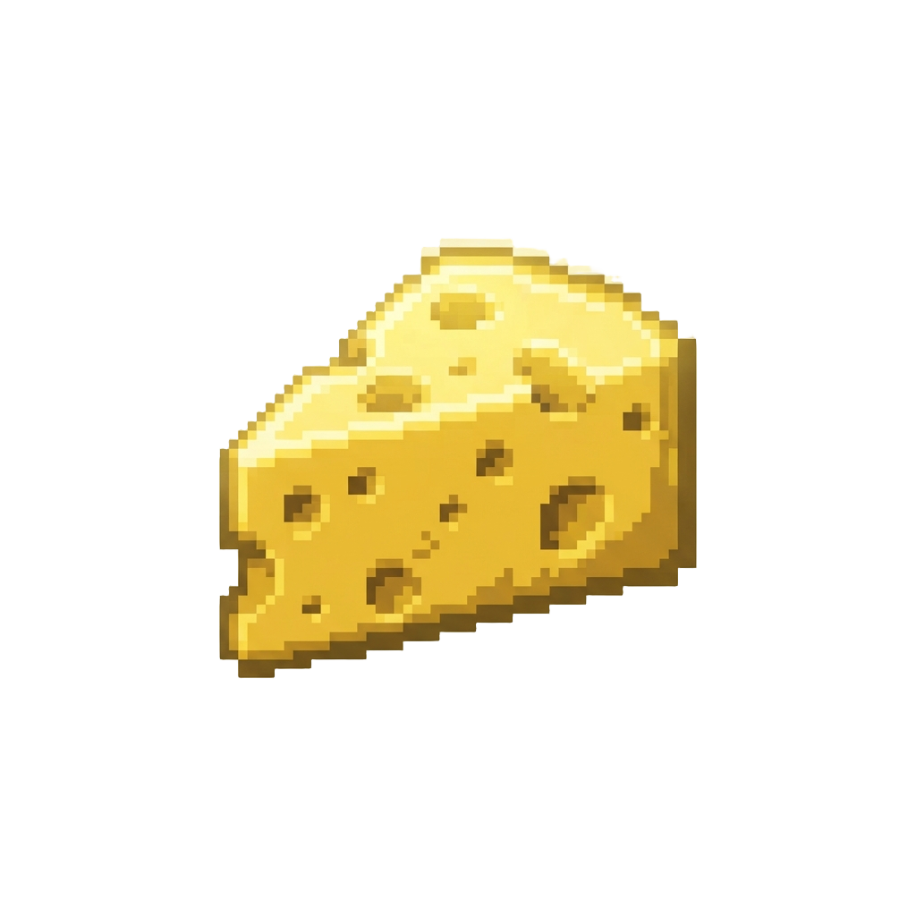 A Glowing Three-quarter Wedge of Yellow Cheese