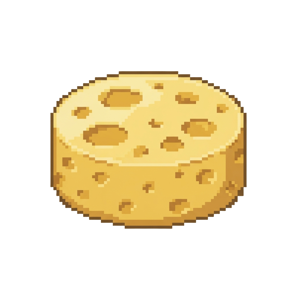 A Full Wheel of Hole-filled Yellow Cheese