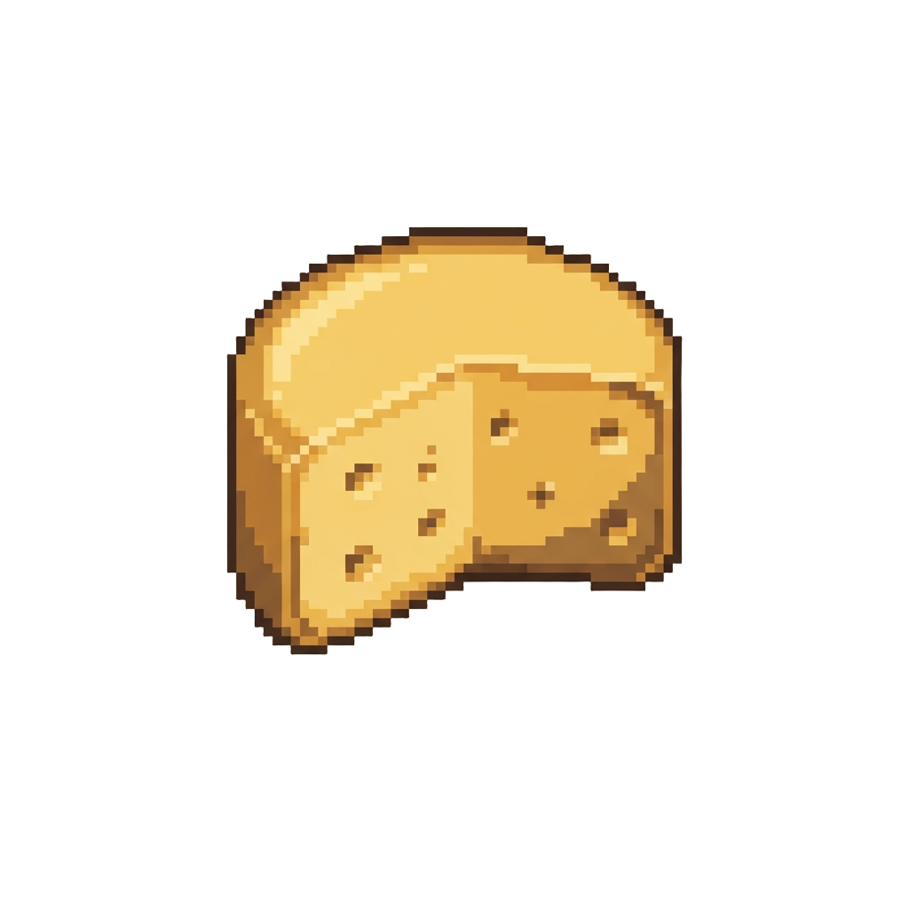 A Three-quarter Moon of Creamy Gouda Cheese