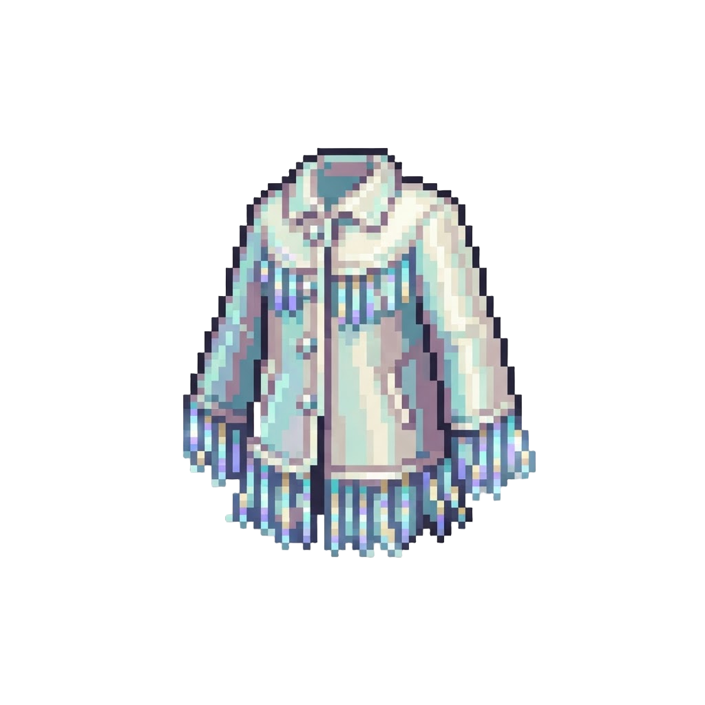 A Pearlescent Fringe Coat