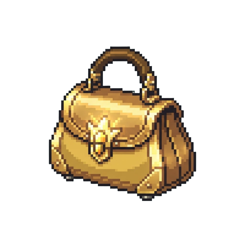 A Glowing Metallic Handbag