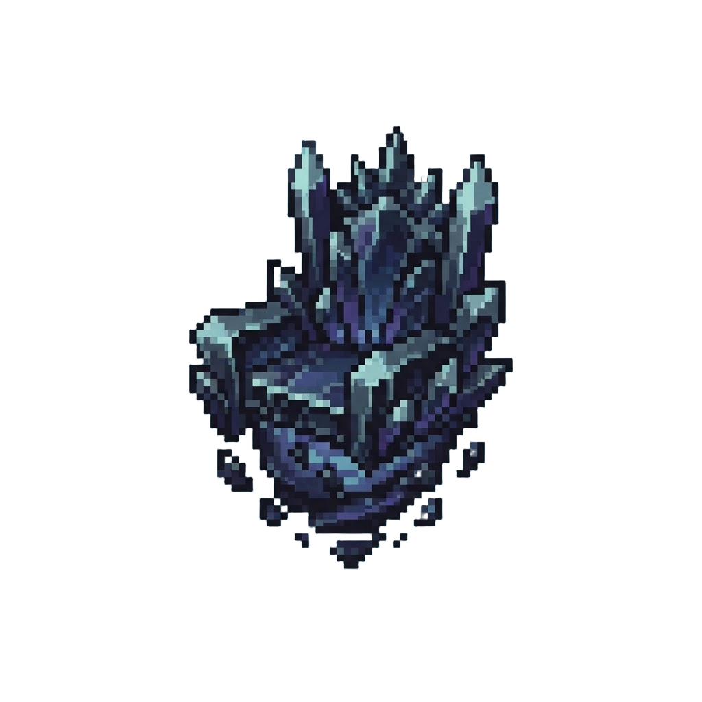 A Hovering Spiky Throne of Floating Dark Crystals