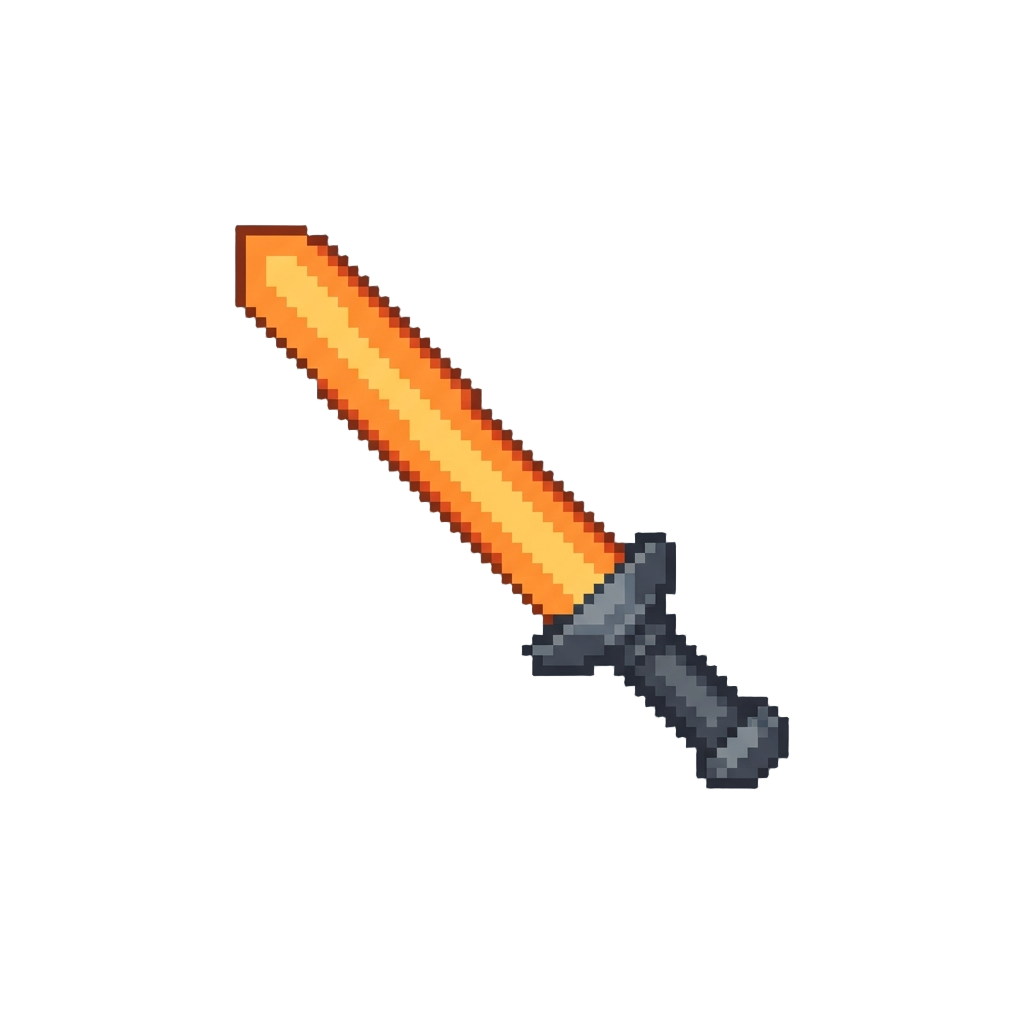A Warm Orange Energy Blade Glowing with Fierce Radiance