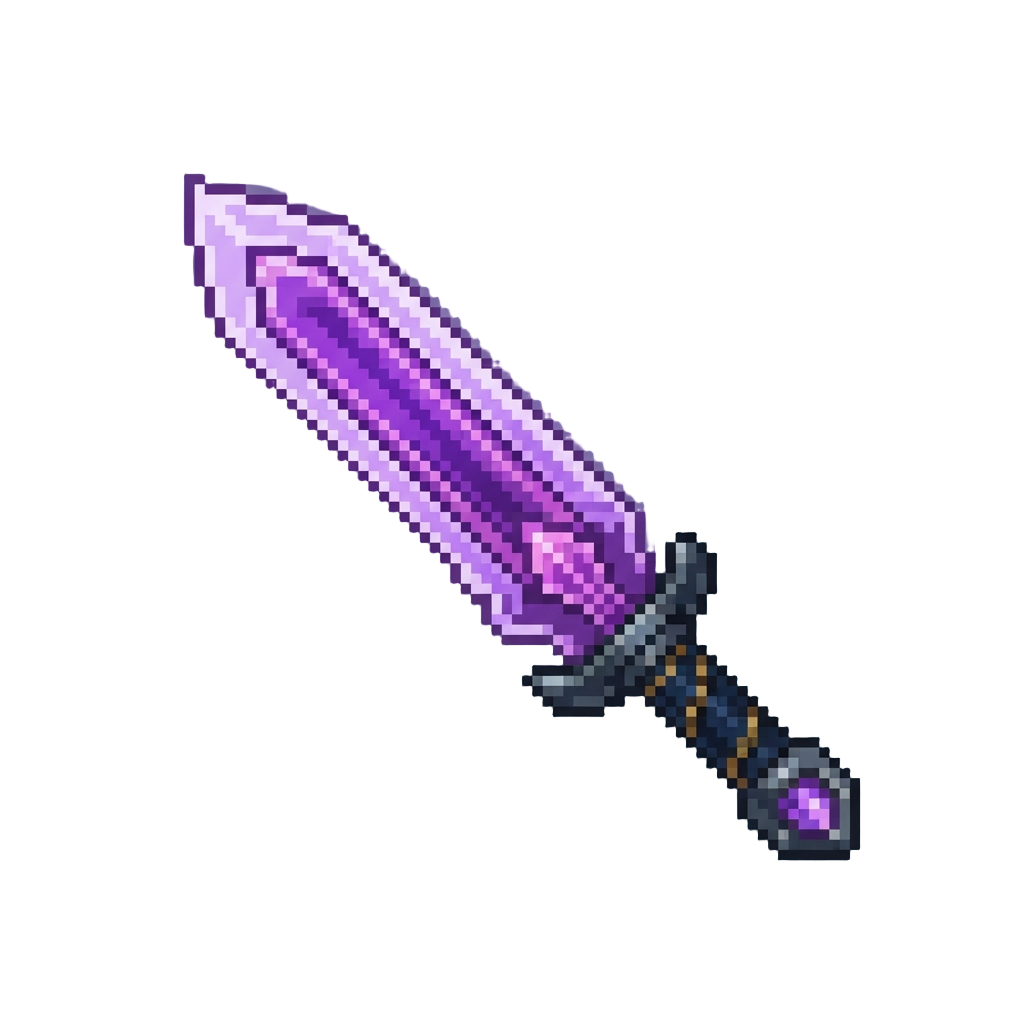 A Vibrant Purple Energy Blade Pulsing with Balanced Energy