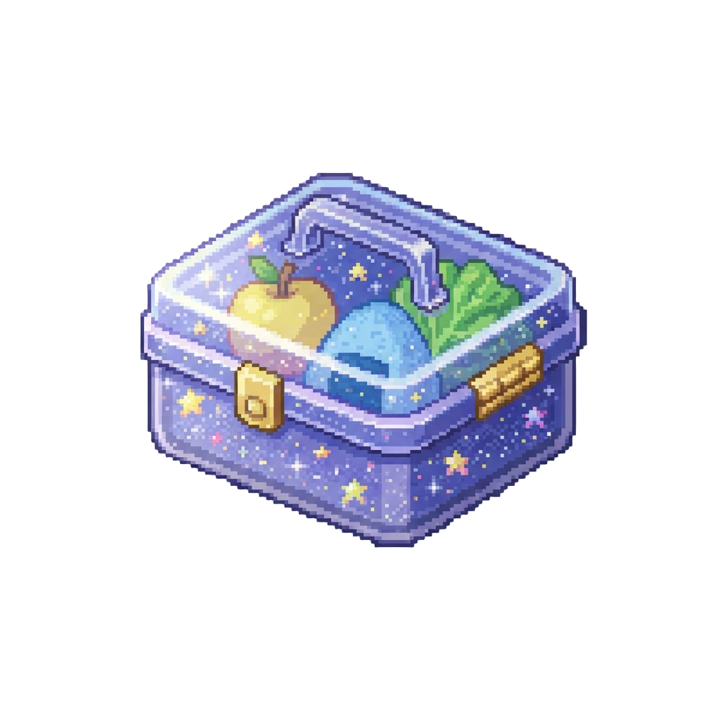 A Translucent Glittery Starry Lunchbox