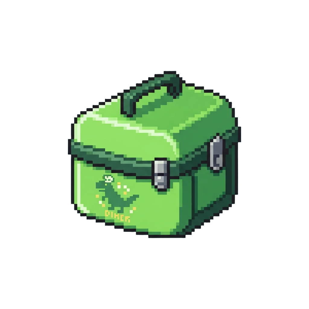 A Neon Green Dino-diner Lunchbox
