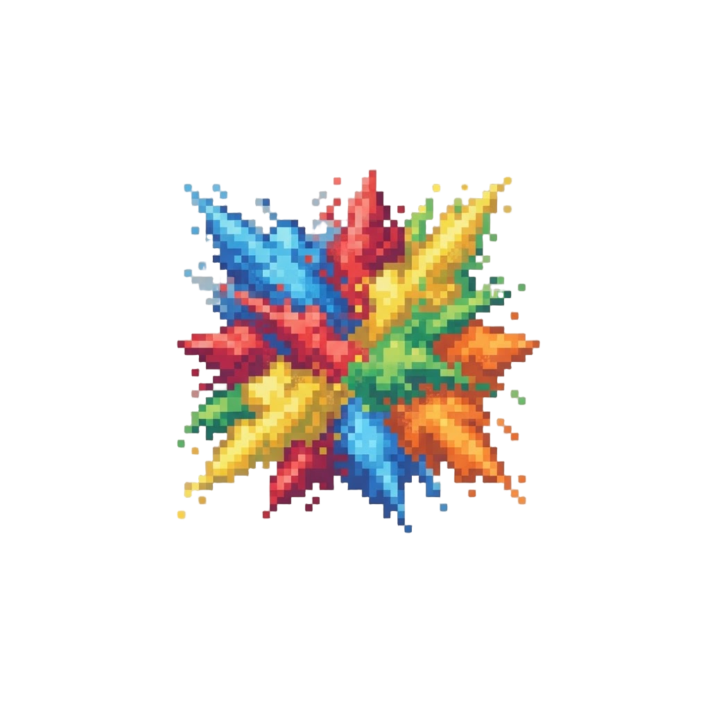 A Cloud of Colorful Powder Explosions