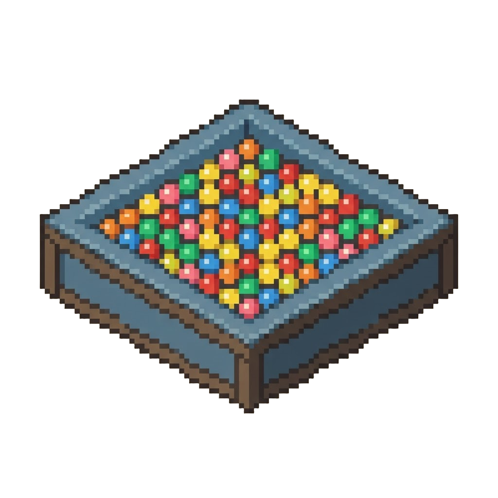 A Oversized Foam Pit Filled with Plastic Balls
