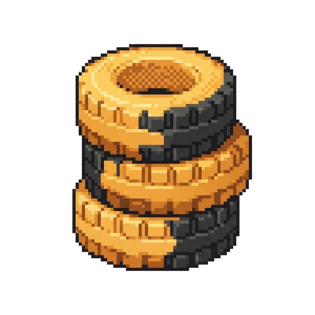 A Pile of Giant Foam Tires