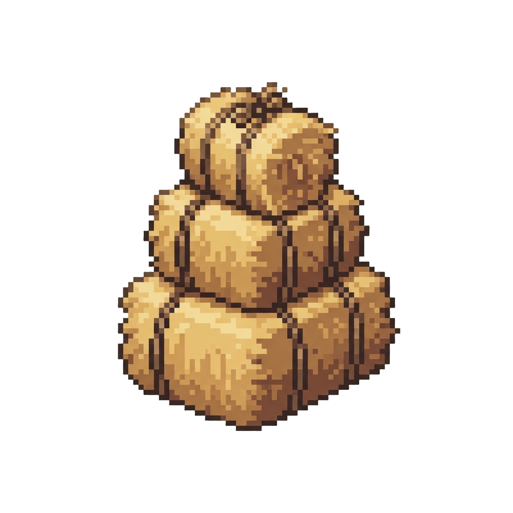 A Towering Stack of Plush Hay Bales