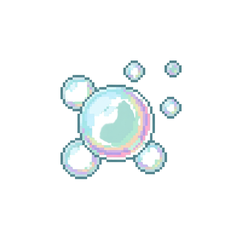 A Cluster of Soap Bubbles Floating Away