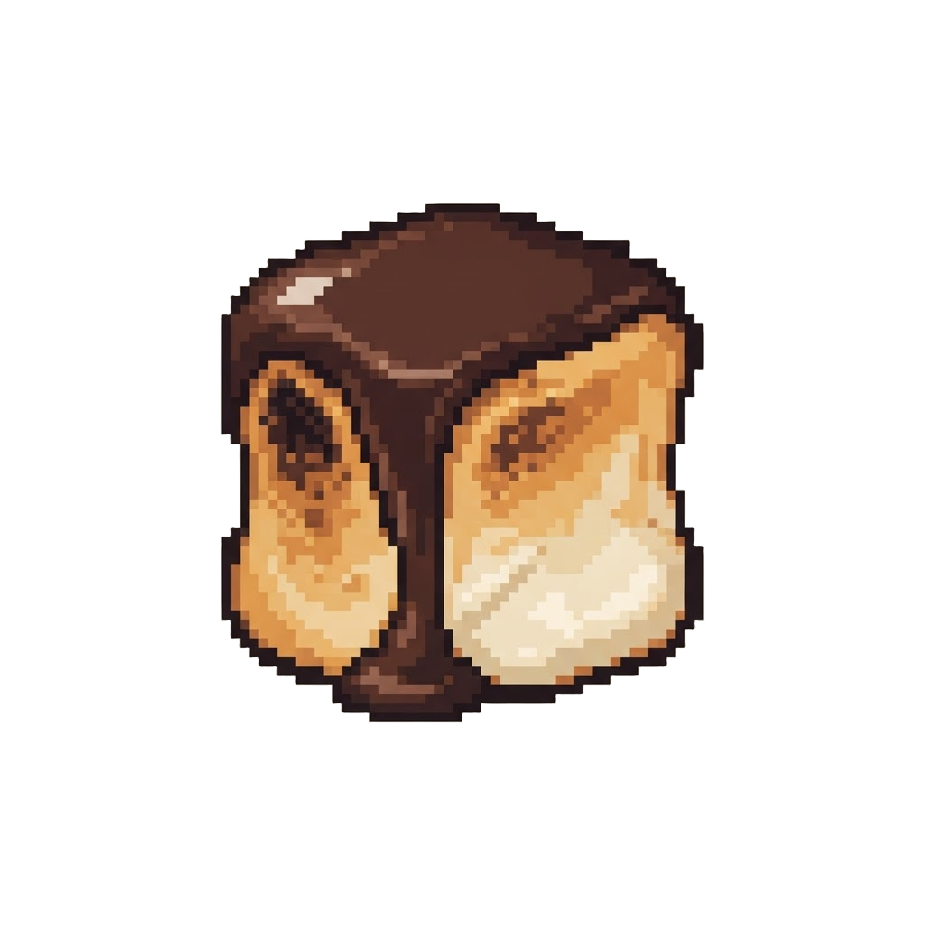 A Warm Toasted Marshmallow with Dark Chocolate