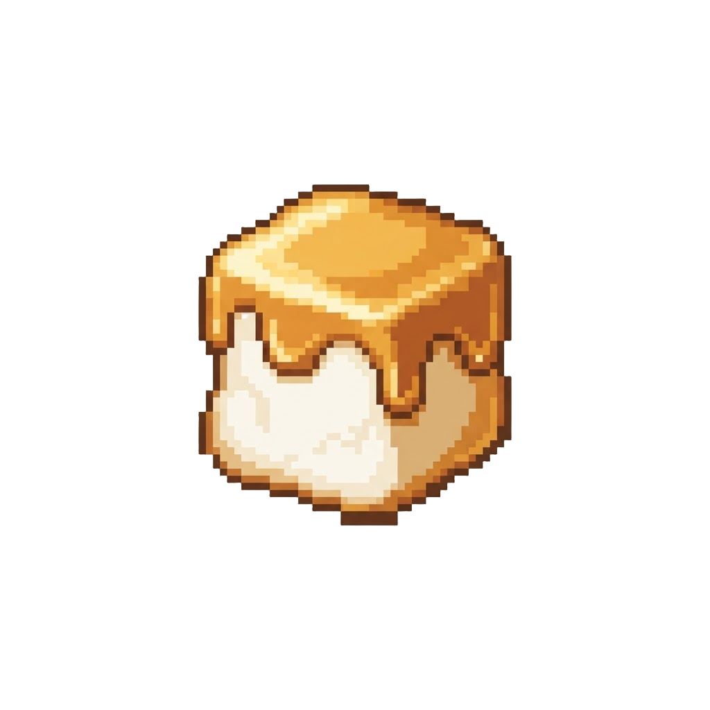 A Radiant Golden Caramel Marshmallow