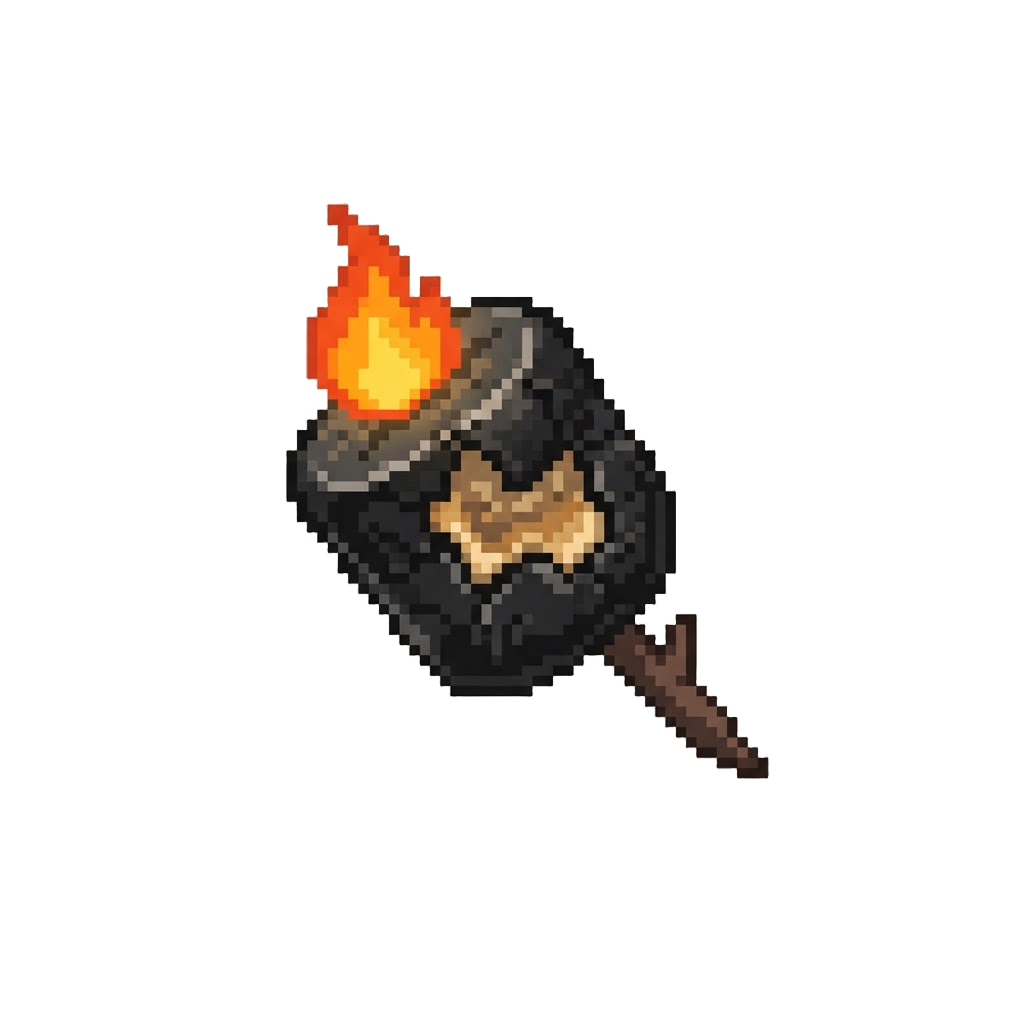 A Charred Flaming Black Marshmallow