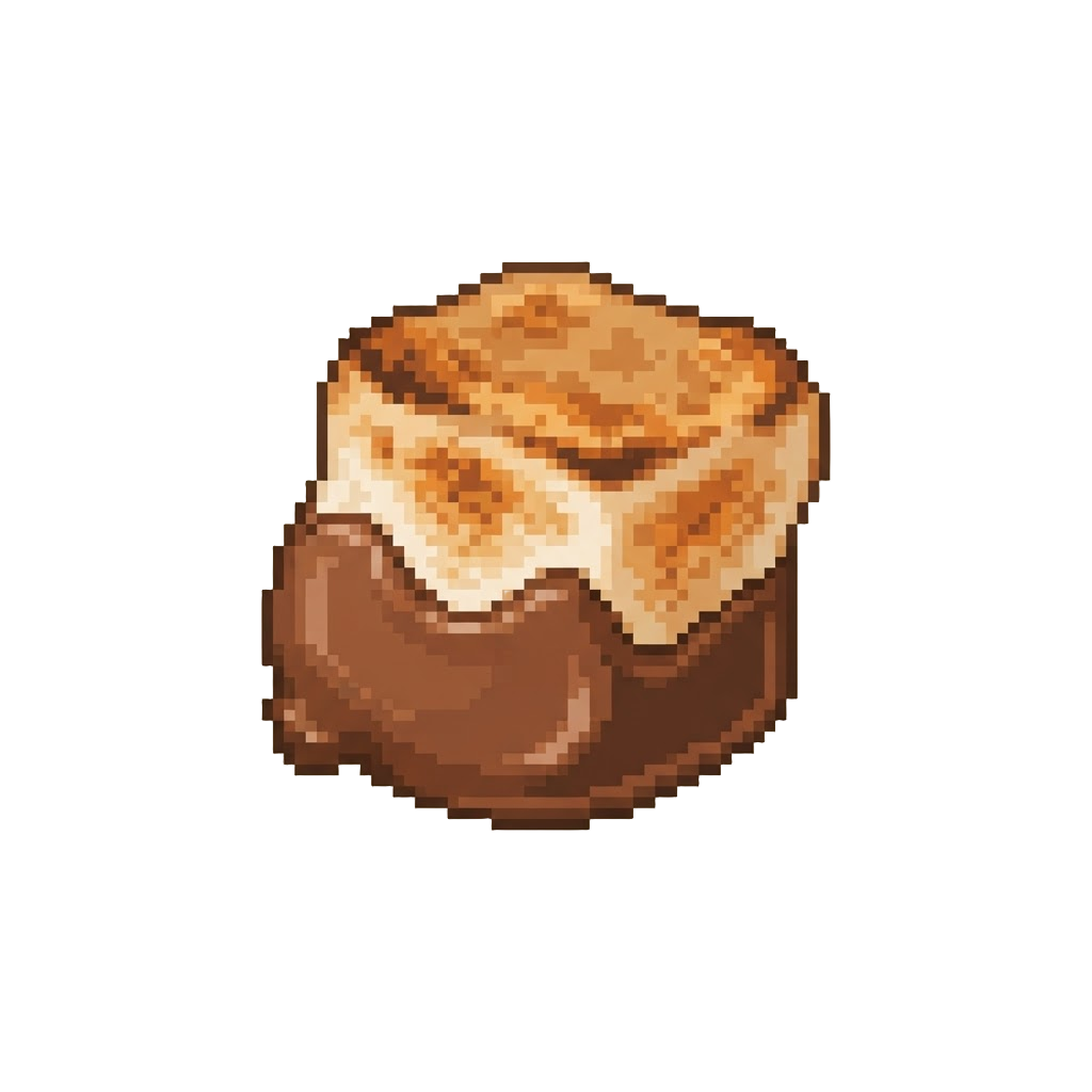 A Toasted Marshmallow with Milk Chocolate