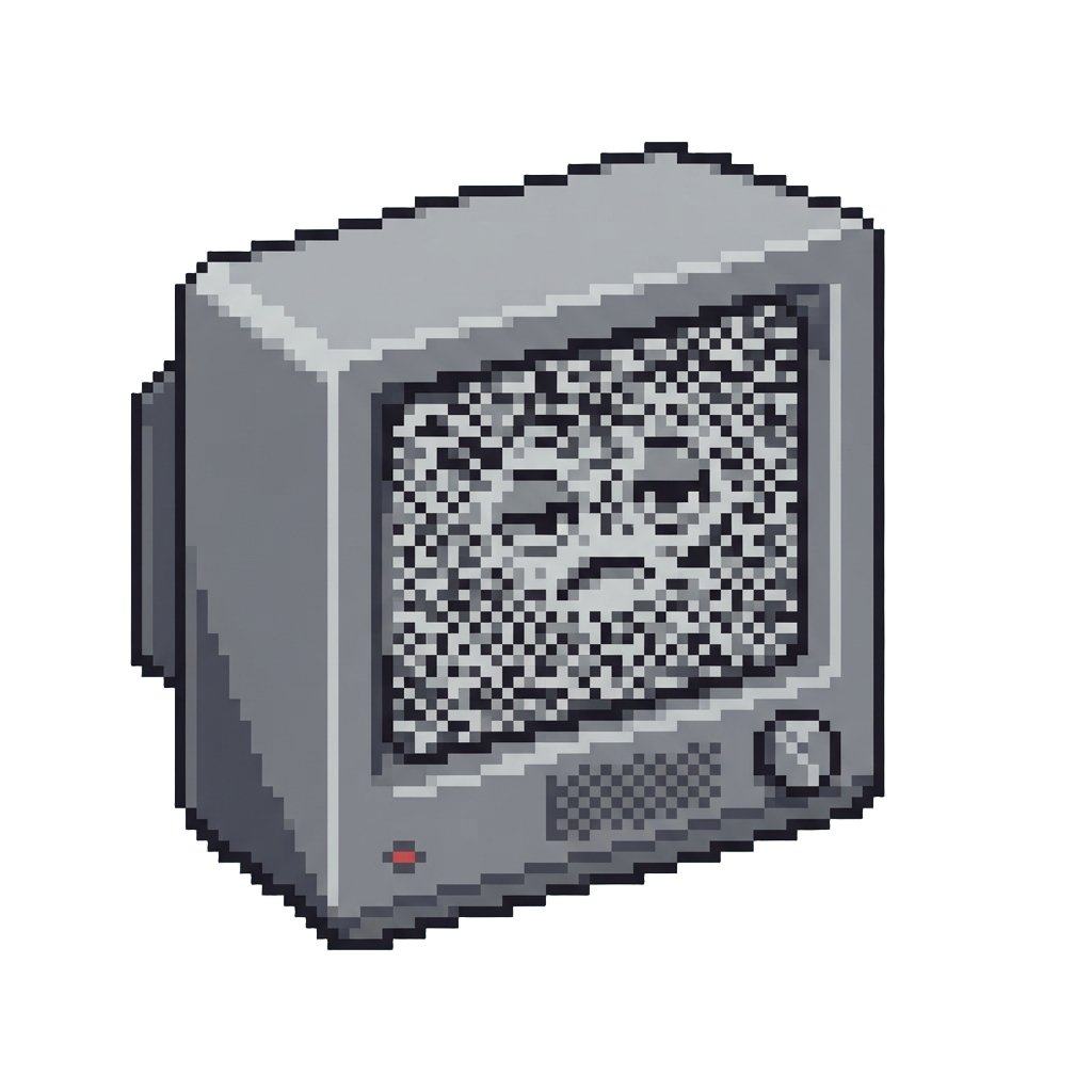 A Face in the Tv Static Asking to Be Turned Off So It Can Sleep