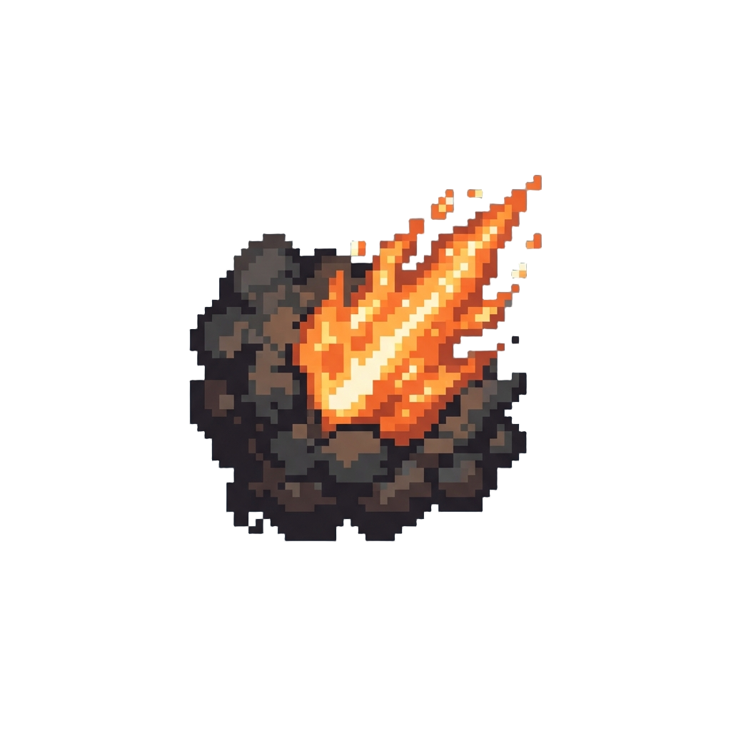 A Crackling Fireball Erupting with a Cloud of Dark Soot