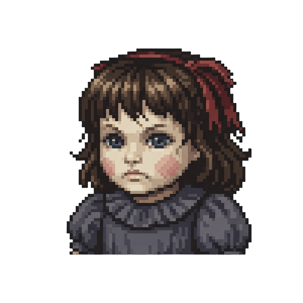 A Creepy Cursed Porcelain Doll Thrusting Its Face Toward the Screen