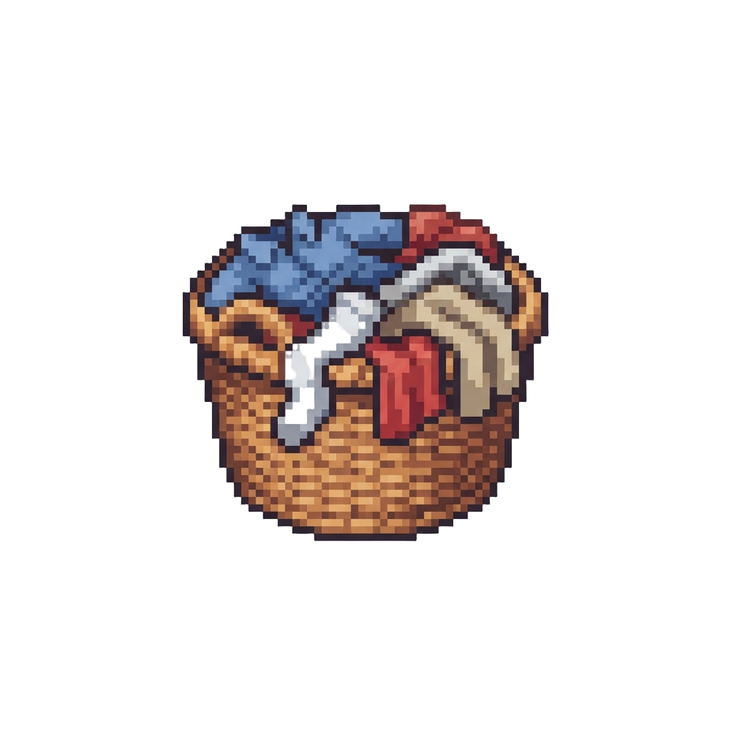 A Basket of Unsorted Laundry Held in Mid-shout