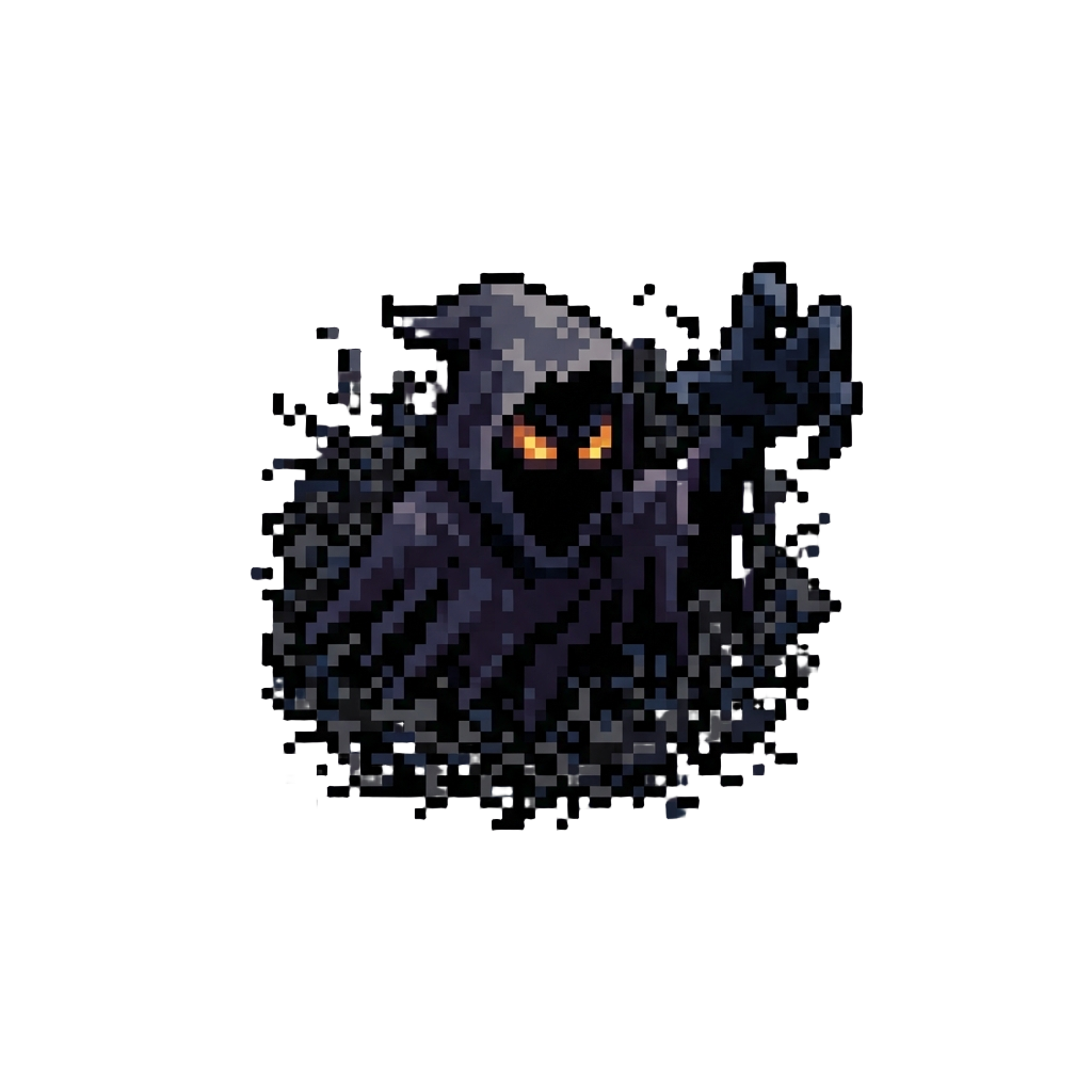 A Terrifying Glowing-eyed Shadowy Monster Reaching Out From Static