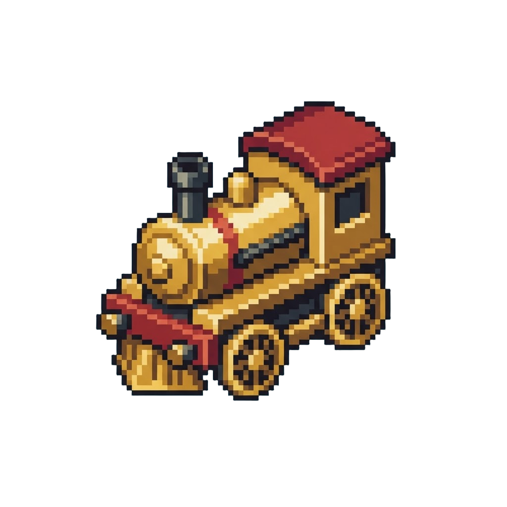 A Golden Toy Train Engine
