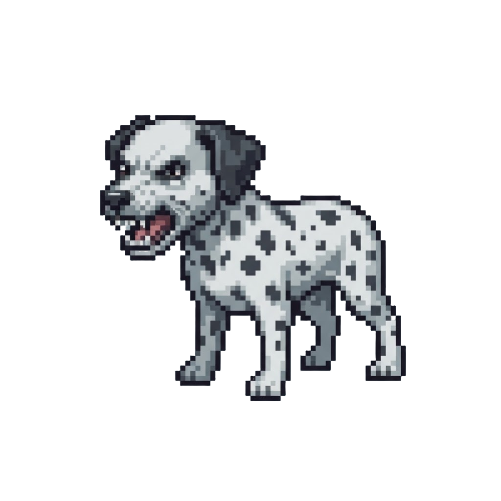 A Spotted Dalmatian Growling Fiercely