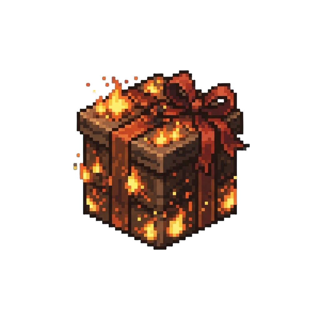 A Glowing Ember-covered Gift Box