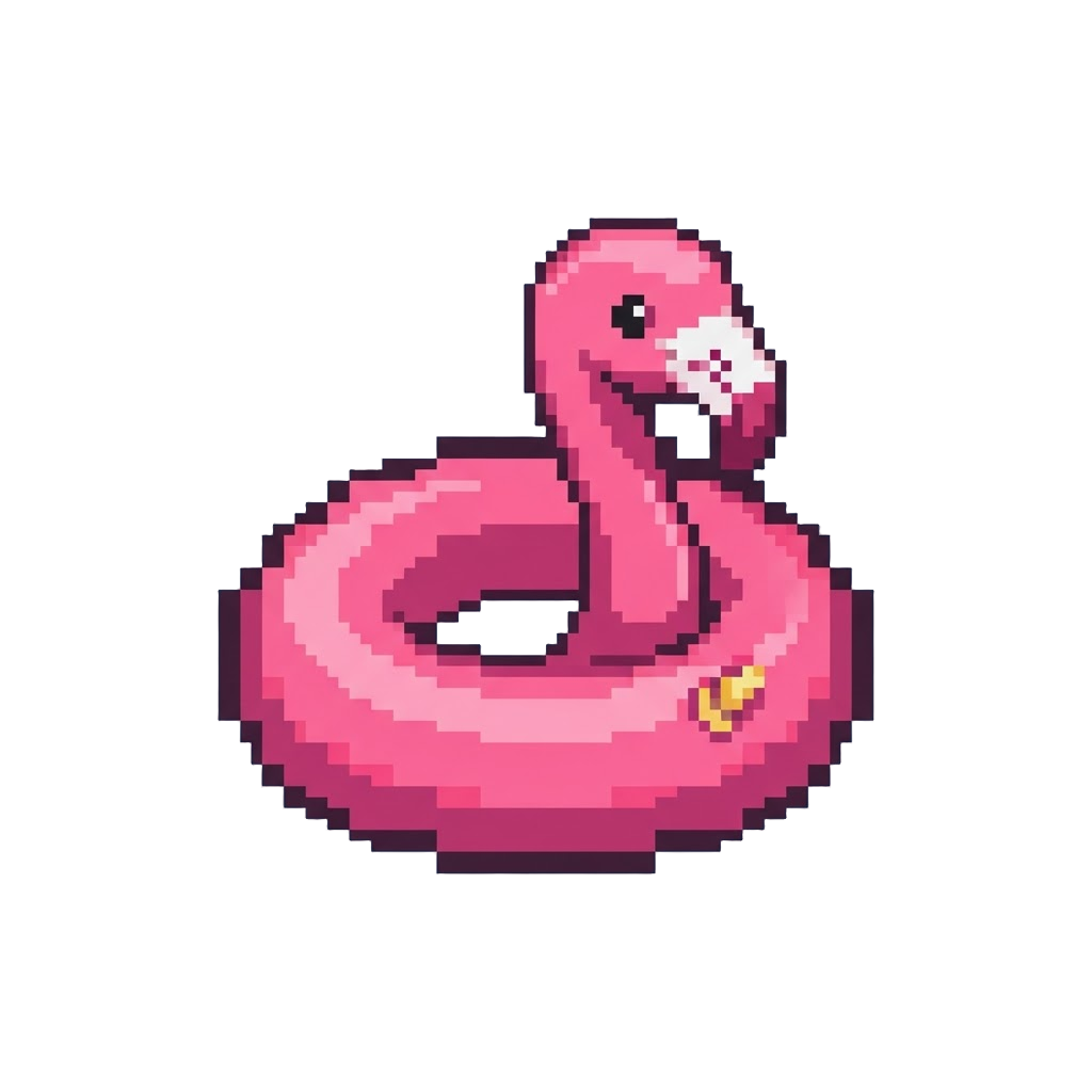 A Bright Flamingo Inner Tube
