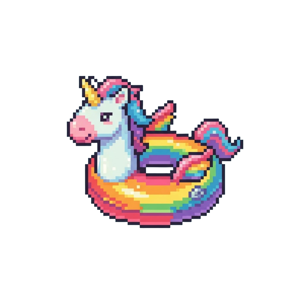 A Glittering Rainbow Unicorn Float