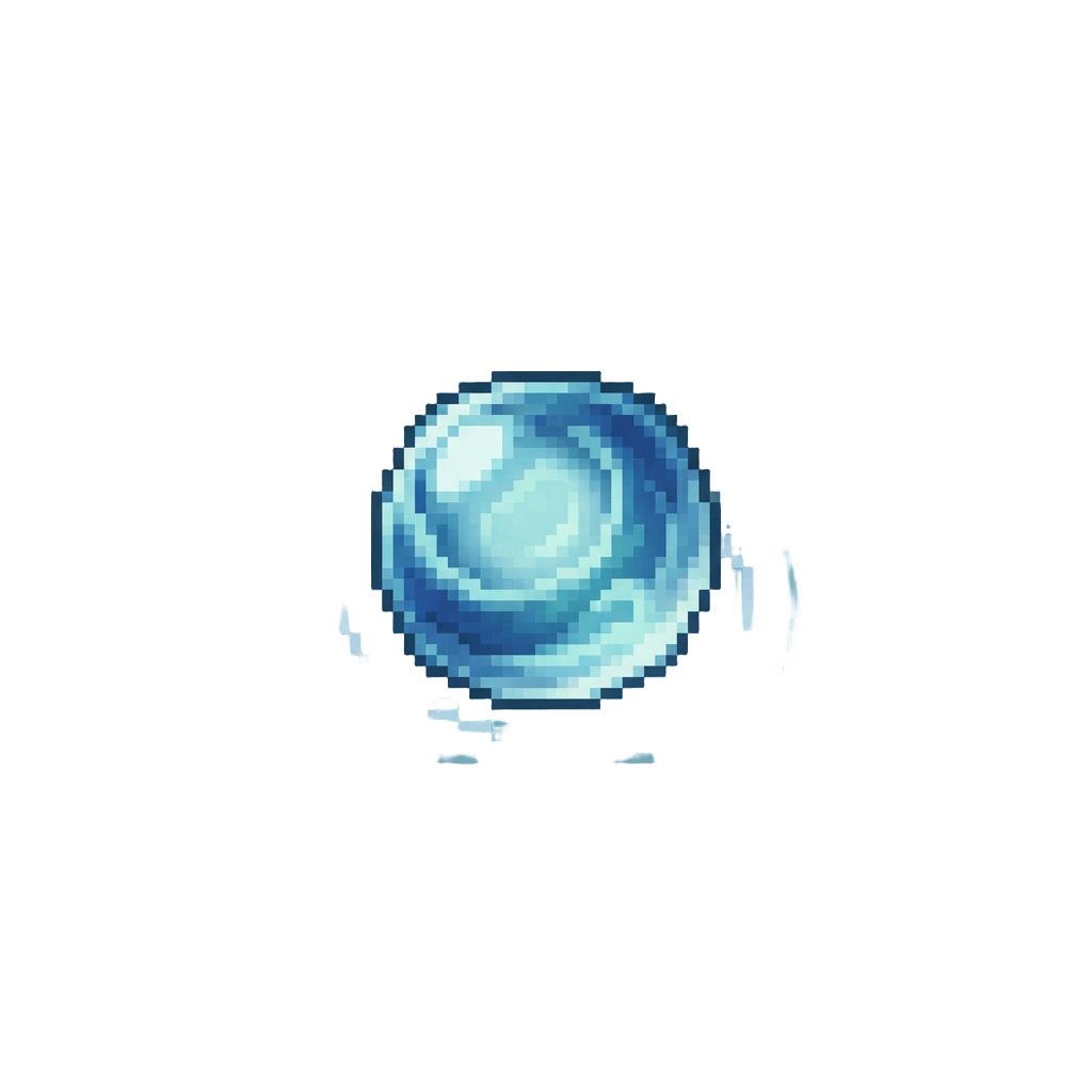 A Tiny Hovering Phantom Orb with Soft Glowing Ripples