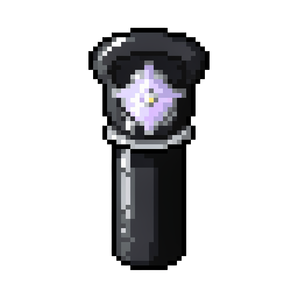 A Polished Obsidian Wand Tipped with a Glowing Nova Gem