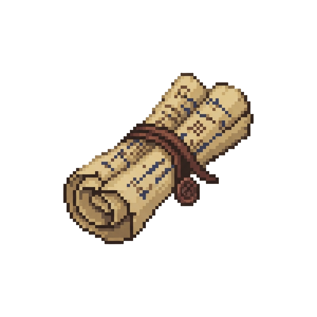 Antique Parchment Scrolls Covered in Dark Arcane Alchemy Notes