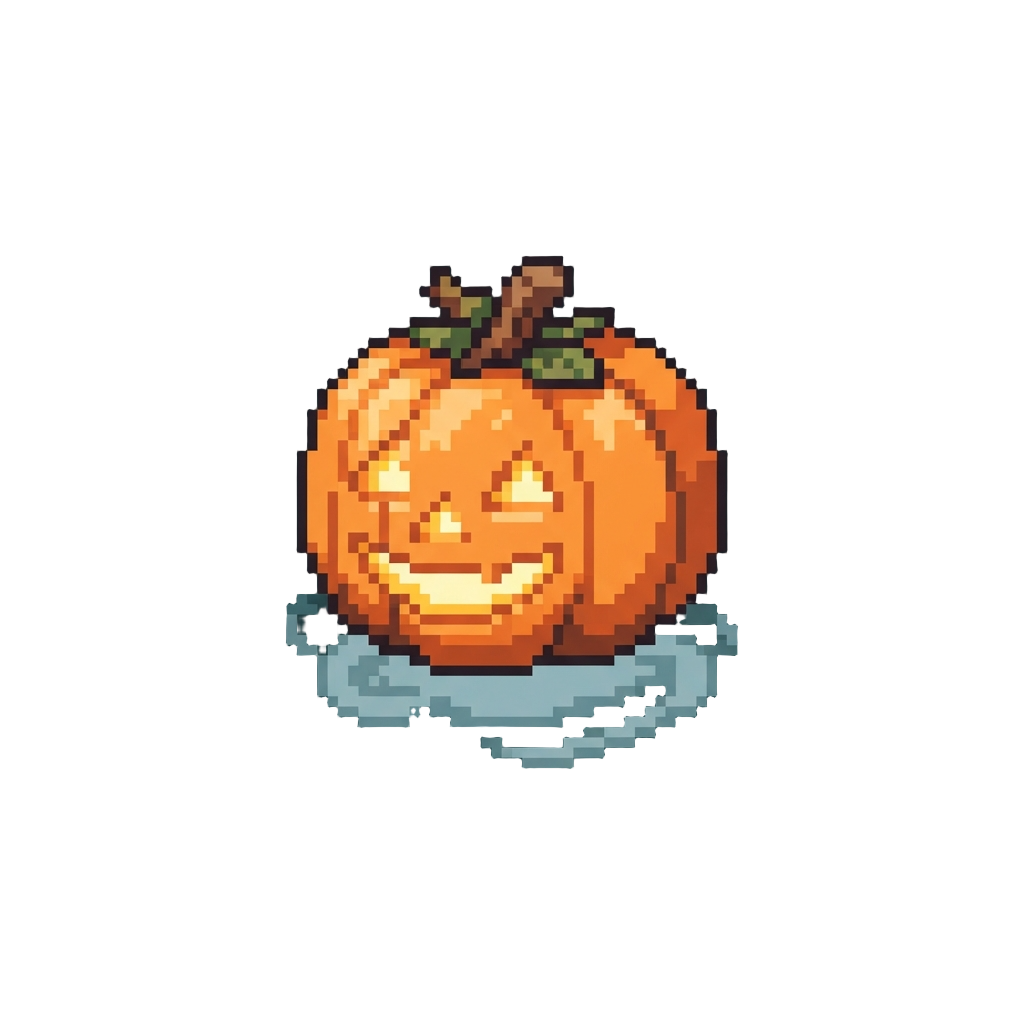 A Misty Floating Jack-o'-lantern with a Friendly Glow