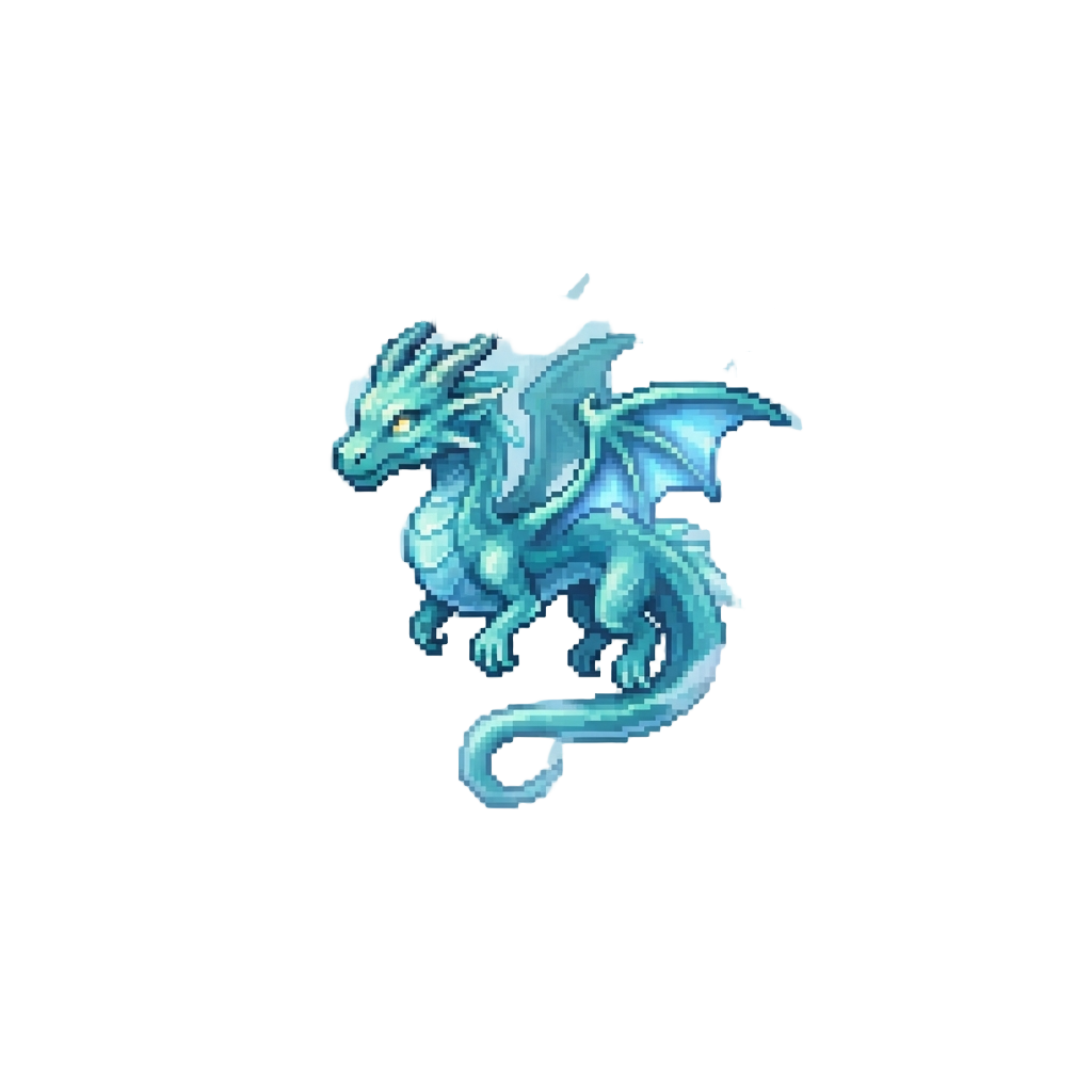 A Floating Miniature Spectral Dragon Wreathed in Soft Mist