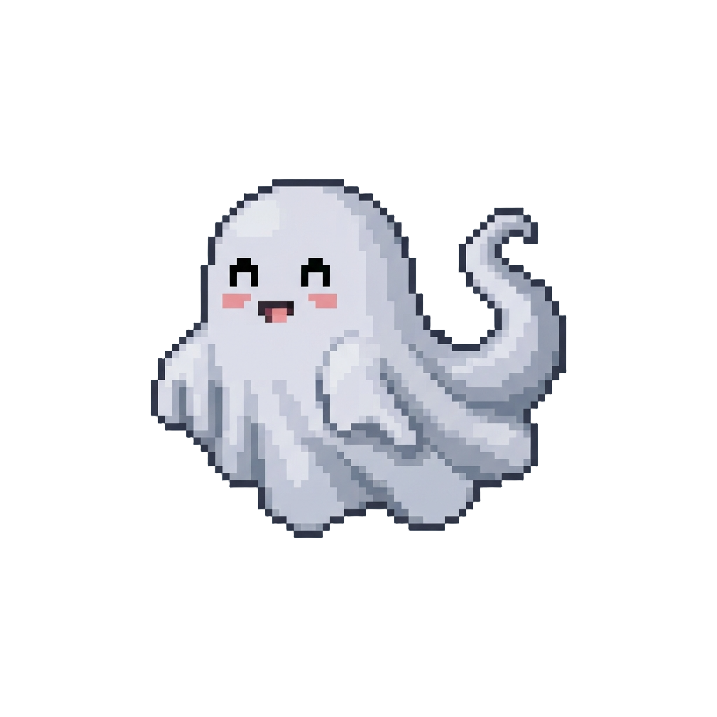 A Playful Little White Sheet-ghost Floating Beside Them