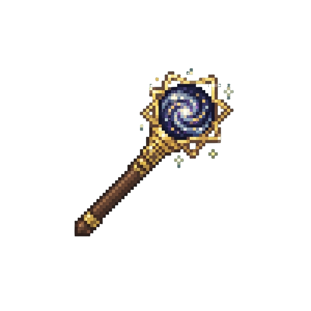 A Sparkling Constellation Scepter Topped with a Swirling Galaxy Orb