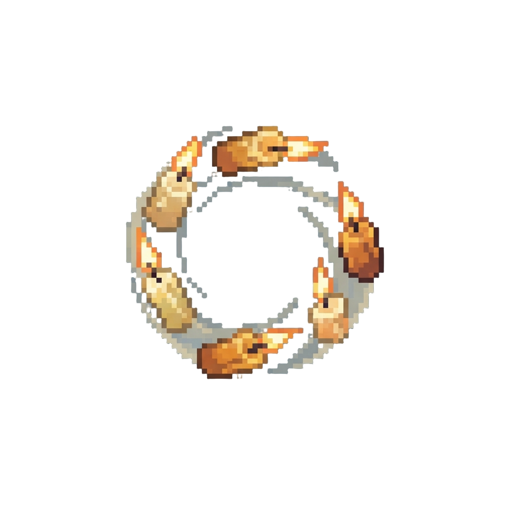 A Swirling Ring of Translucent Floating Candles