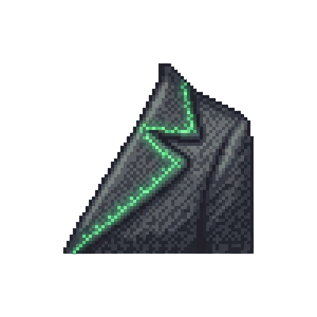 Luminescent Green-stitched Seams Across the Tweed Lapels